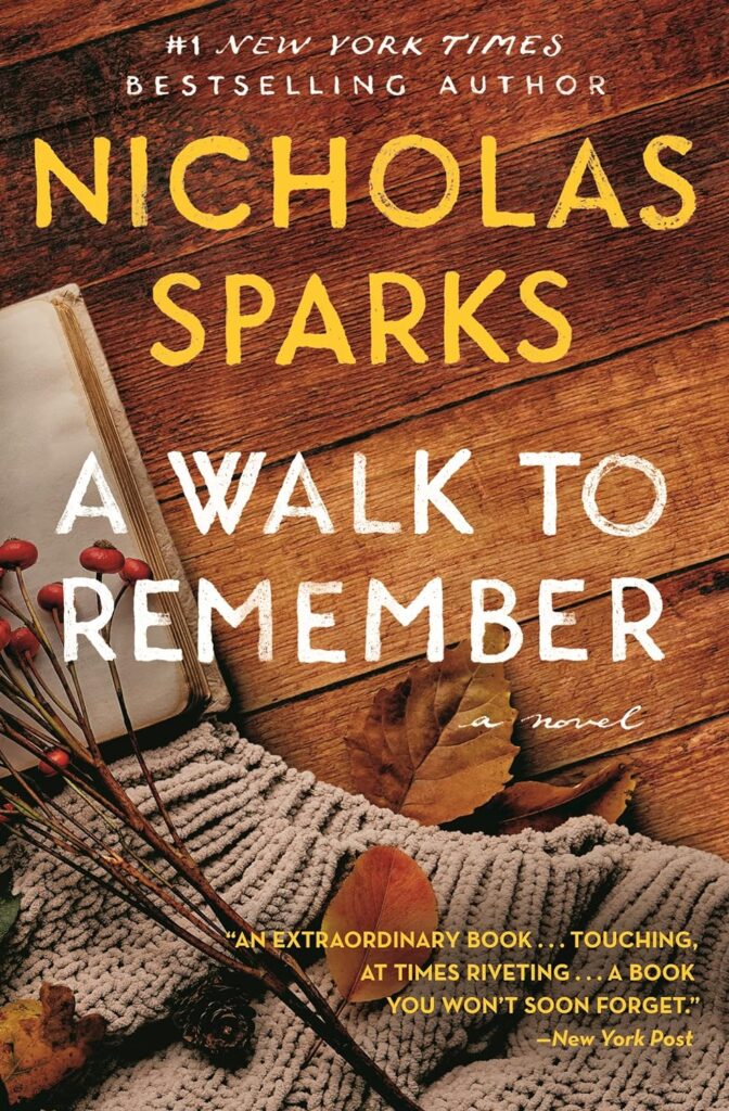 A Walk to Remember Nicholas Sparks Book Cover